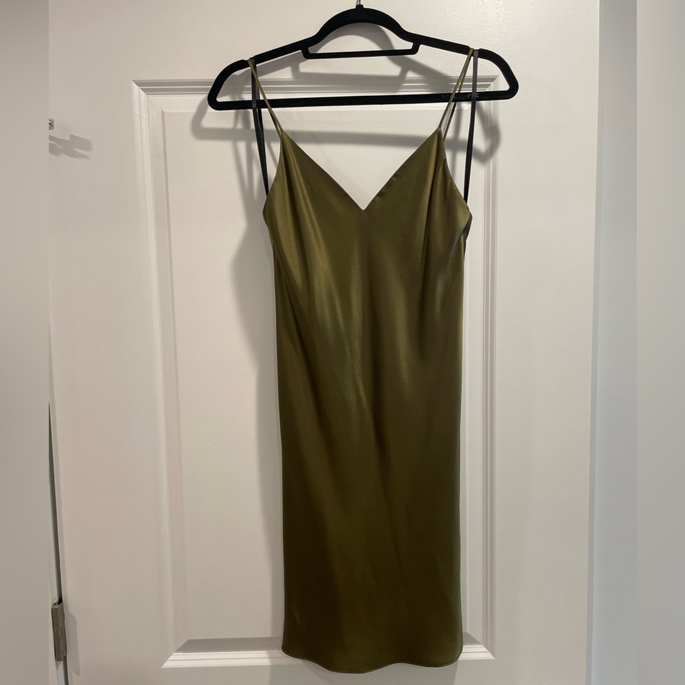 Rag & Bone silk slip dress 00 green 100% silk